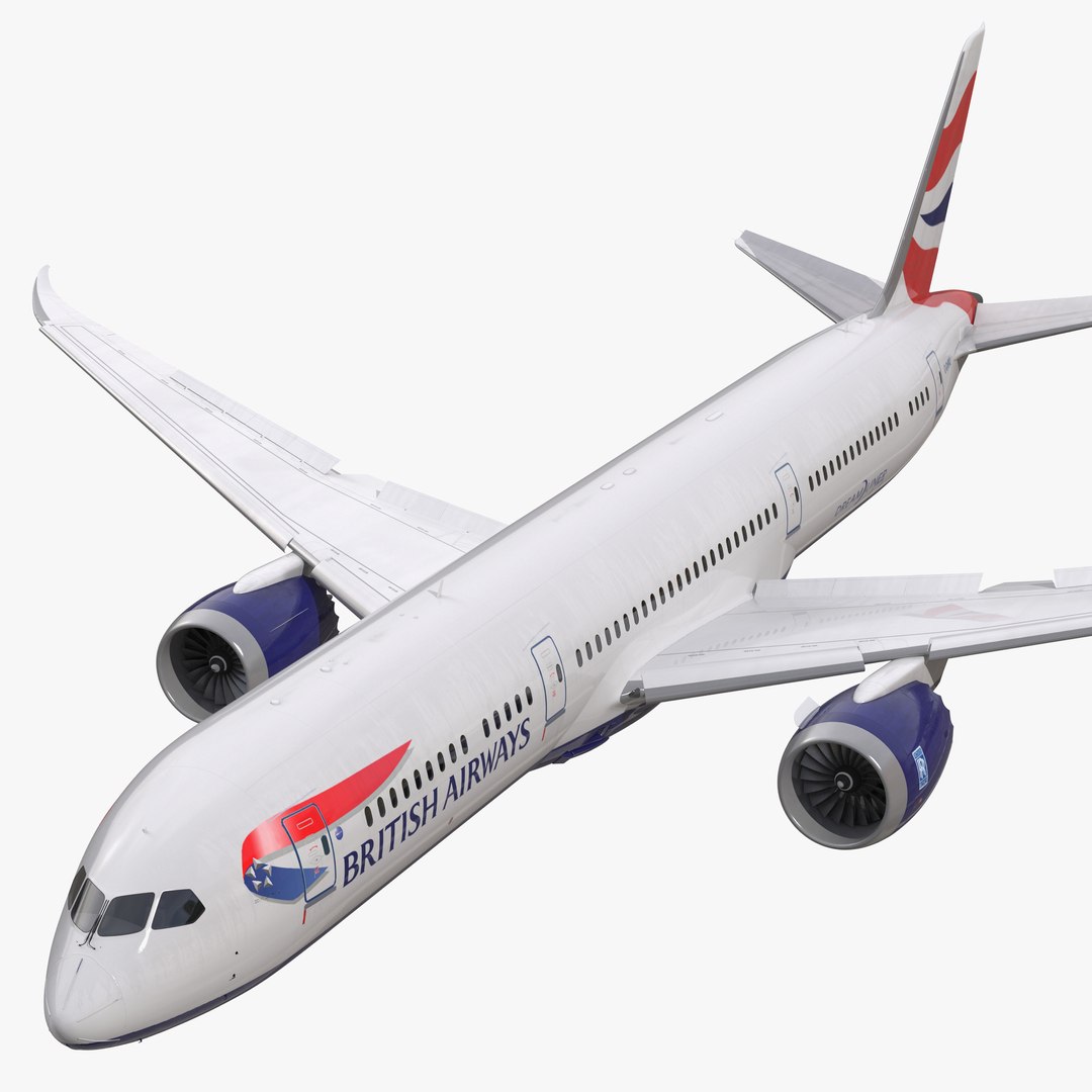 Boeing 787-9 Dreamliner British Airways Rigged 3D Model 3D model preview