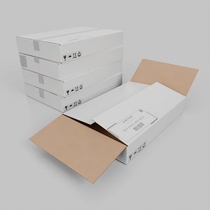 White Cardboard Box R-461 - Rigged and Customizable