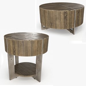 Coffee and SideTable Natural 3D model