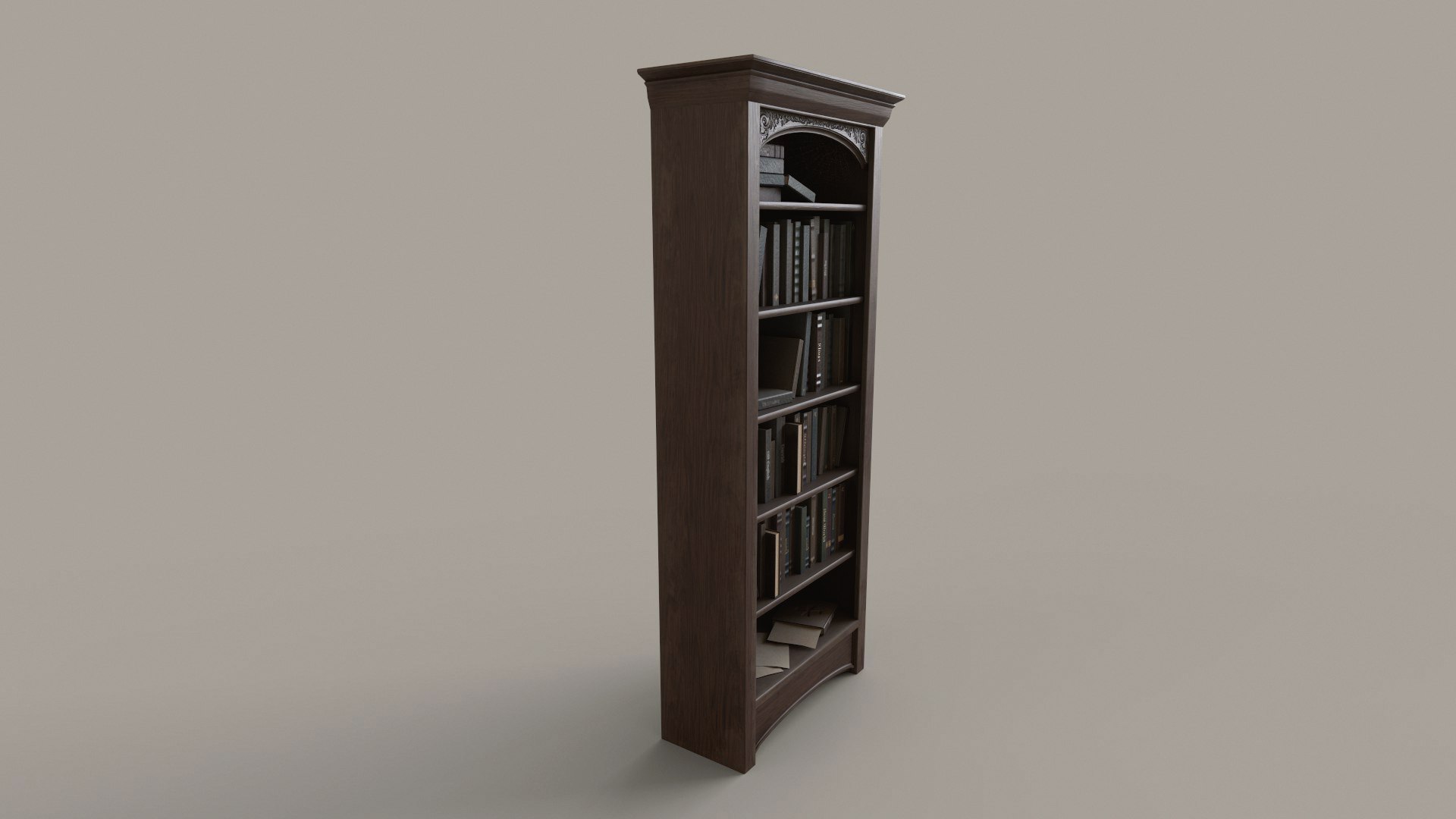 Free 3D Dusty Old Bookshelf Model TurboSquid 1900971
