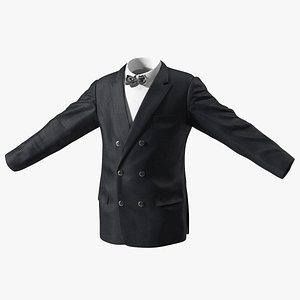 Mens Glitter Blazer Jacket With Bow Tie
