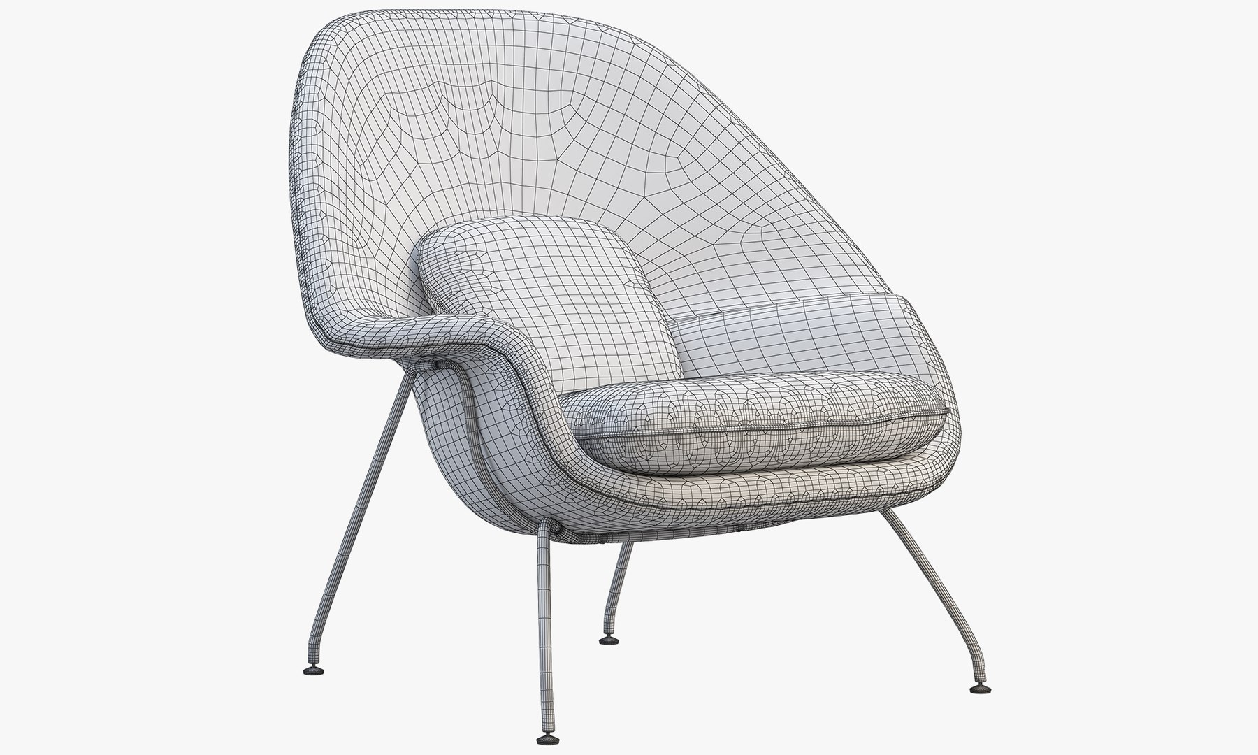 3D model womb chair ottoman eero saarinen - TurboSquid 1479772