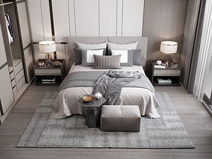 Modern Style Bedroom - 629 3D model