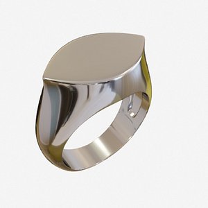 Hollow Landscape Marquise Ring Blender 3D model