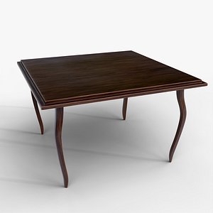3D Classic Dark Wooden Dining Table