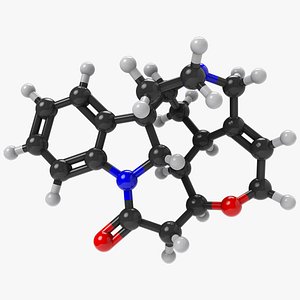 Alkaloid strychnine 3D model