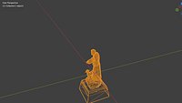 Bronze Monk Statue 3D Model