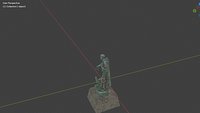 Bronze Monk Statue 3D Model