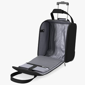 Black Open Softshell Luggage 3D model