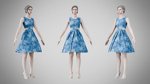 3D Dress 33 Ocean Frost model