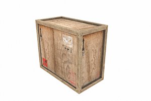 old wooden cargo crate model