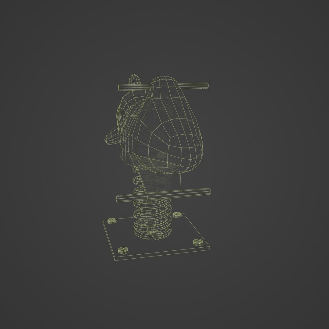 3D Rocket Spring Rider In Old Vintage Post Apocalyptic Style Model ...