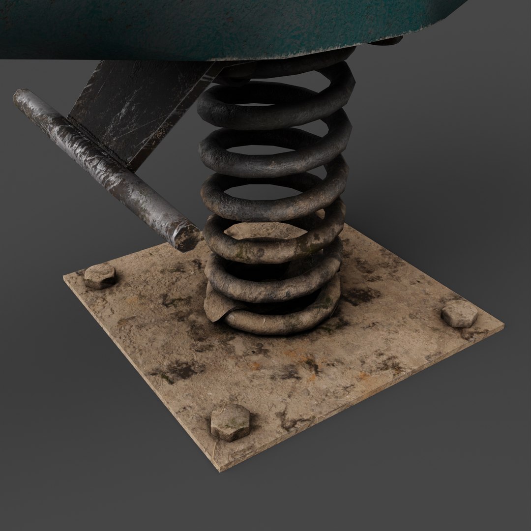 3D Rocket Spring Rider in Old Vintage Post Apocalyptic Style model ...