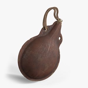 3D old leather flask model