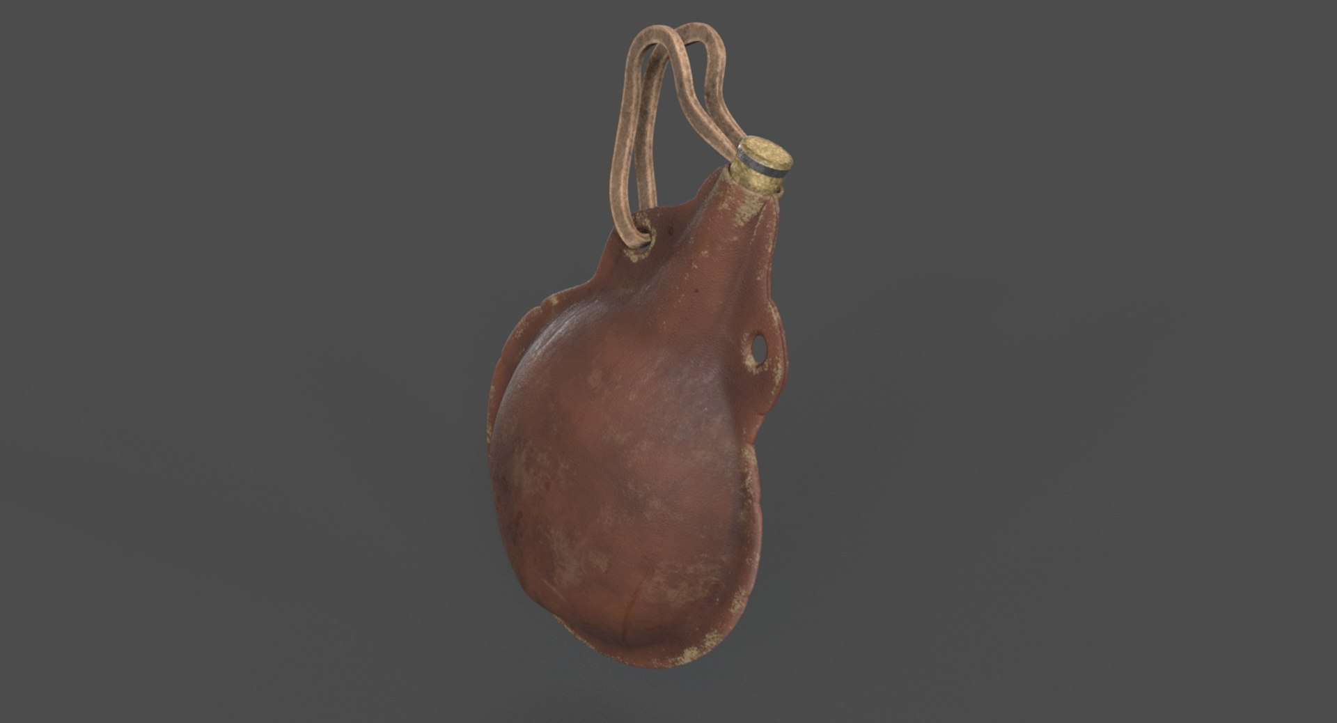 3D Old Leather Flask Model - TurboSquid 1404003