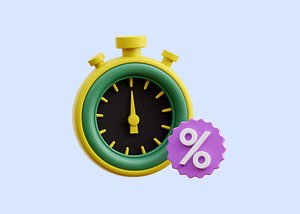 Sale Time Icon Illustration