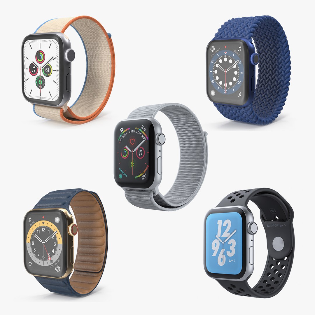 Apple Watches Collection 7 3D model preview