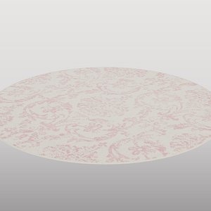 Traditional Pink Damask Rug 3D model