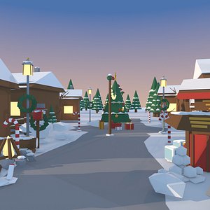 Low Poly Christmas Winter Props Collection