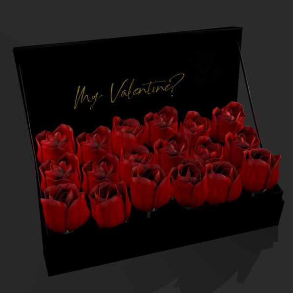 Box Of Roses 3D model