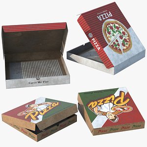 3D 2 Pizza Boxes Dirty
