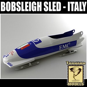 3d model bobsleigh sled - italy