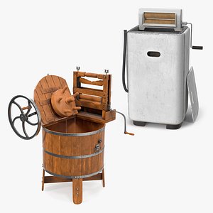 3D Vintage Washing Machines Collection model