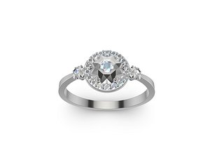 Engagement Ring Miracle plate Setting 3D model