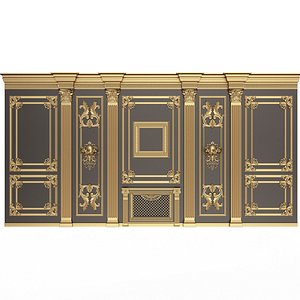 Boiserie Classic Wall with Mouldings 010 Black model