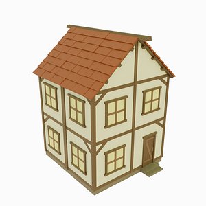 Low Poly Medieval House 3D
