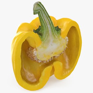 3D model Yellow Bell Pepper Half