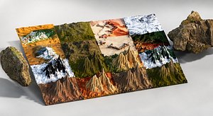 3D model Mountain Terrain and Cliff Pack 12 Biomes and Formations Premium Collection