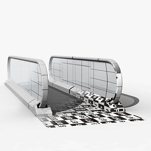 3d airport moving walkway model