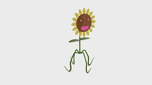 3d sunflower character