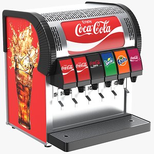 3D Detailed Cocacola Soda Fountain