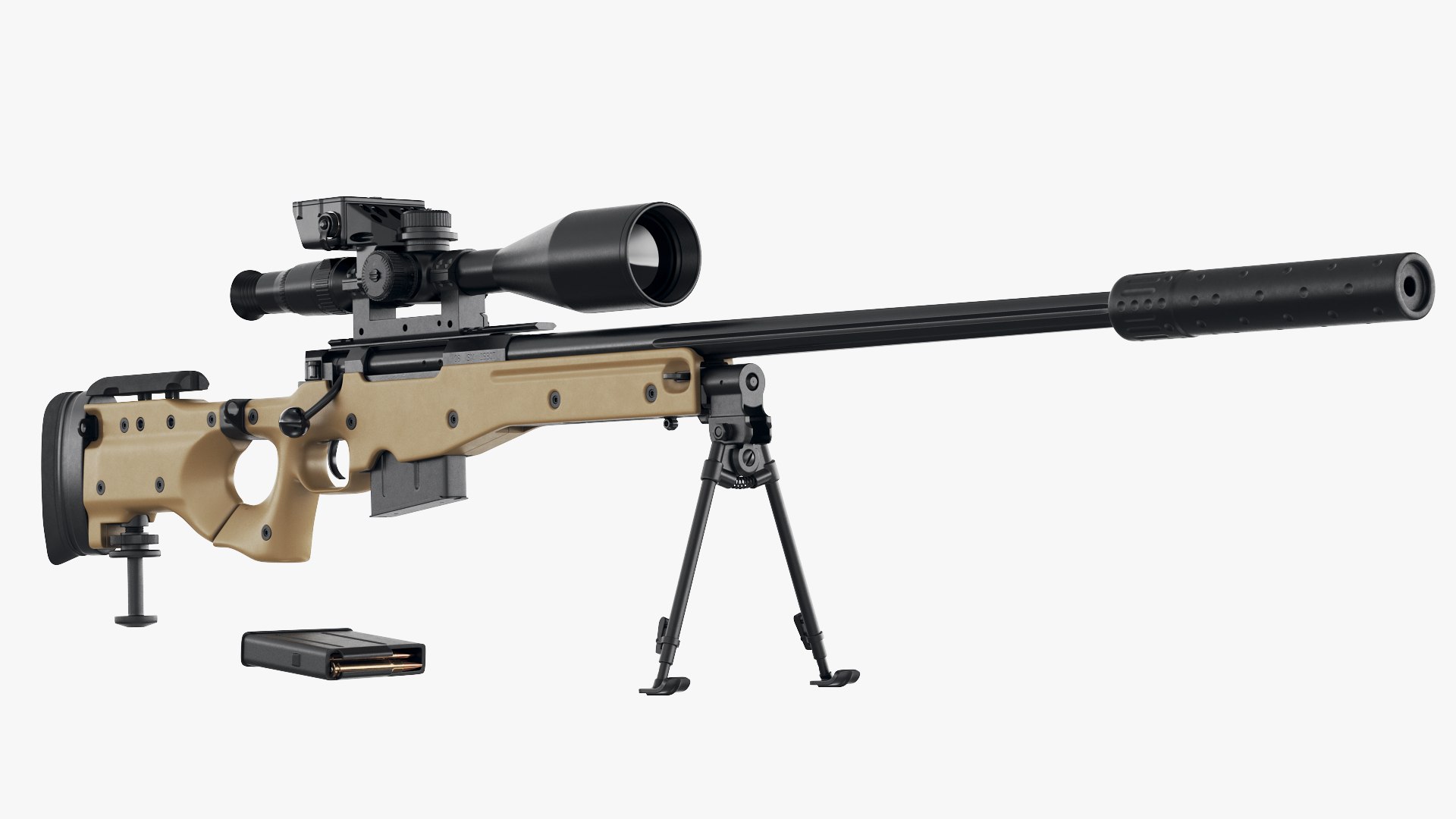 AWM/AWP Sniper Rifle — polycount