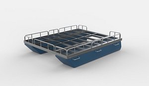 Tritoon pontoon boat 02 3D model 3D model