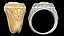 Anillo de hombre con cabeza de águila, joyería de oro imprimible