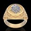 Anillo de hombre con cabeza de águila, joyería de oro imprimible