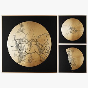 3D Mappa Mundi 01 Saudi Arabia cities