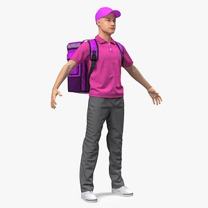 3D Food Delivery Man Rigged for Maya