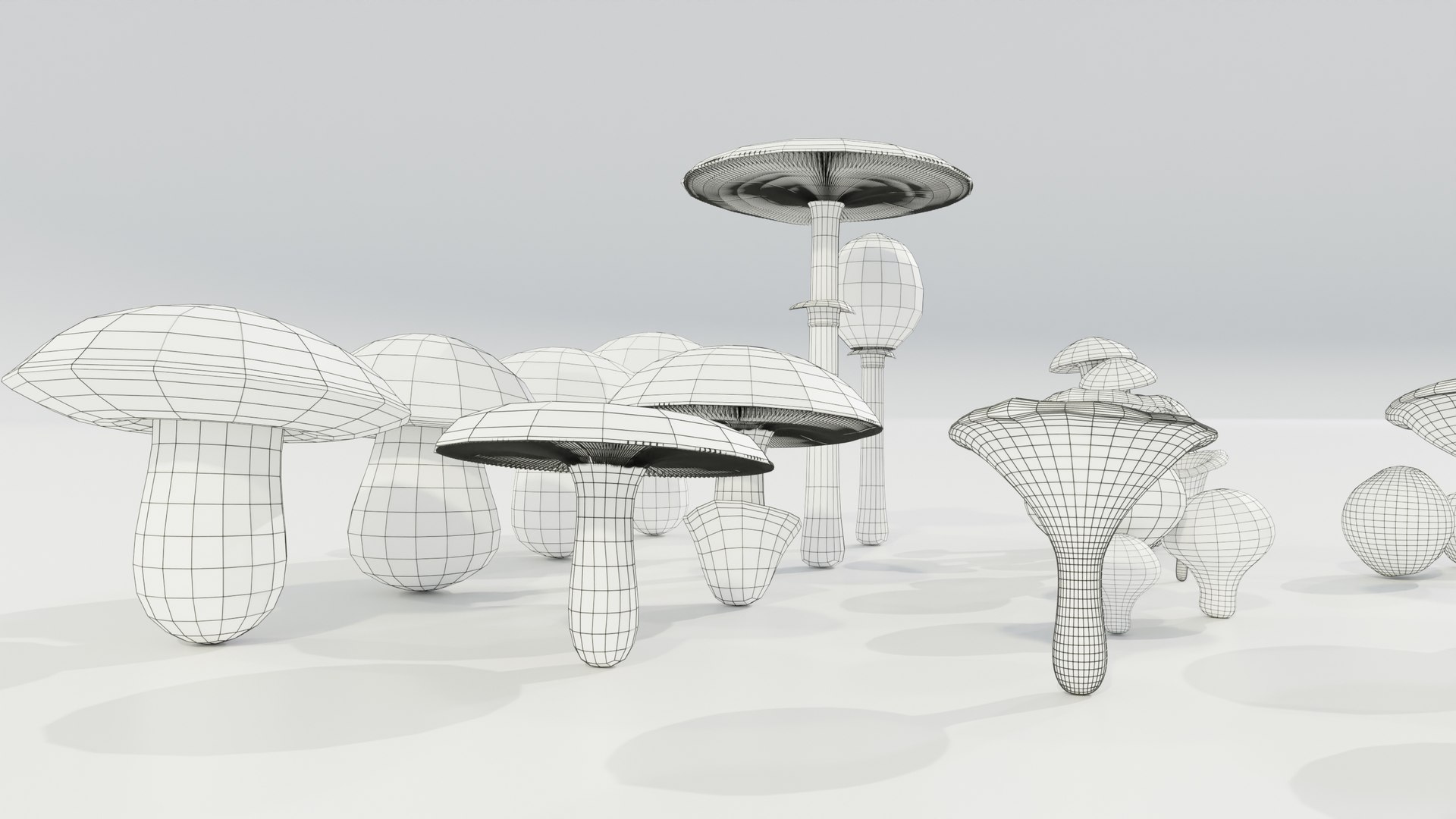 3D model Mushrooms Collection Procedural PBR https://p.turbosquid.com/ts-thumb/0B/XUi8cl/M2/wire_06/jpg/1703668611/1920x1080/fit_q87/fe0e05484cbba1d3459f850c34ae2b4d8c8028cb/wire_06.jpg