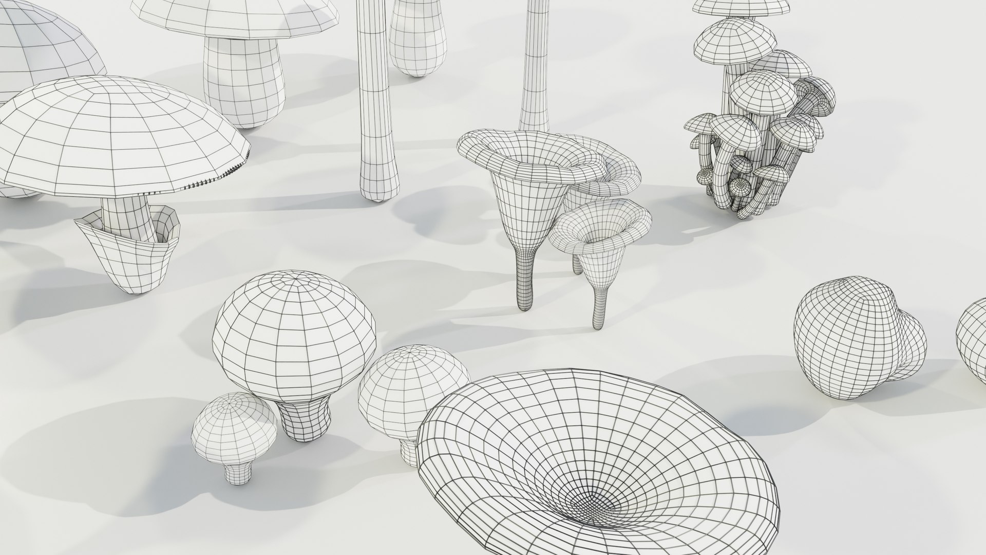 3D model Mushrooms Collection Procedural PBR https://p.turbosquid.com/ts-thumb/0B/XUi8cl/jt/wire_08/jpg/1703668615/1920x1080/fit_q87/0b05fe60191e9ed3f71b7762acb646099a18fe6f/wire_08.jpg