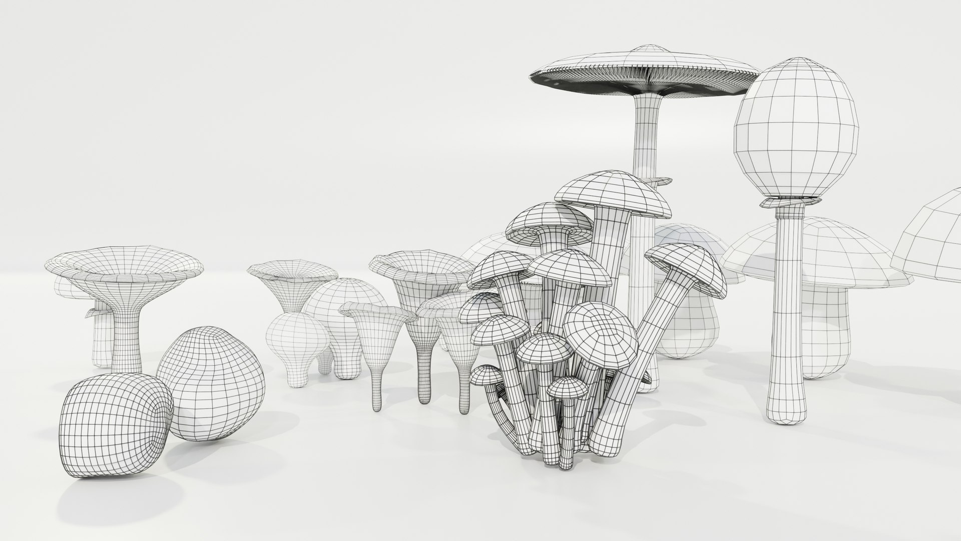 3D model Mushrooms Collection Procedural PBR https://p.turbosquid.com/ts-thumb/0B/XUi8cl/sb/wire_07/jpg/1703668615/1920x1080/fit_q87/c11e02d90f91b8dfc70e2117610fb695ef320d8d/wire_07.jpg