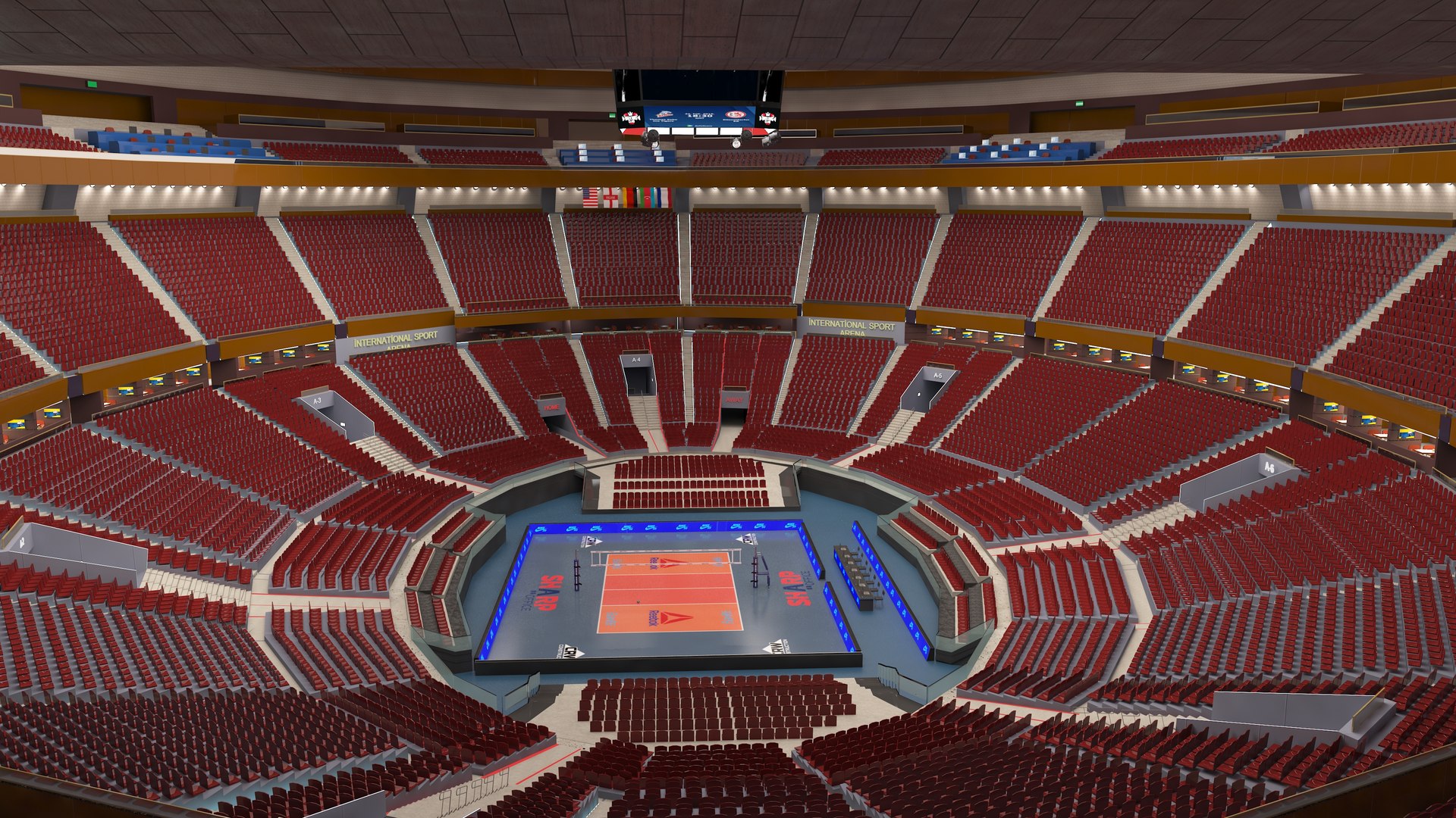 Volleyball Stadium 3D - TurboSquid 2097039