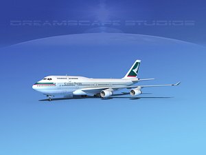 airline boeing 747-400 747 aircraft 3d model
