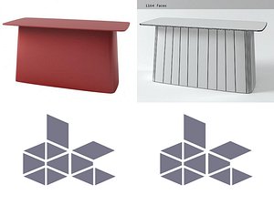 3D metal table double