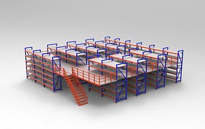Mild Steel Ware House Rack 3D model