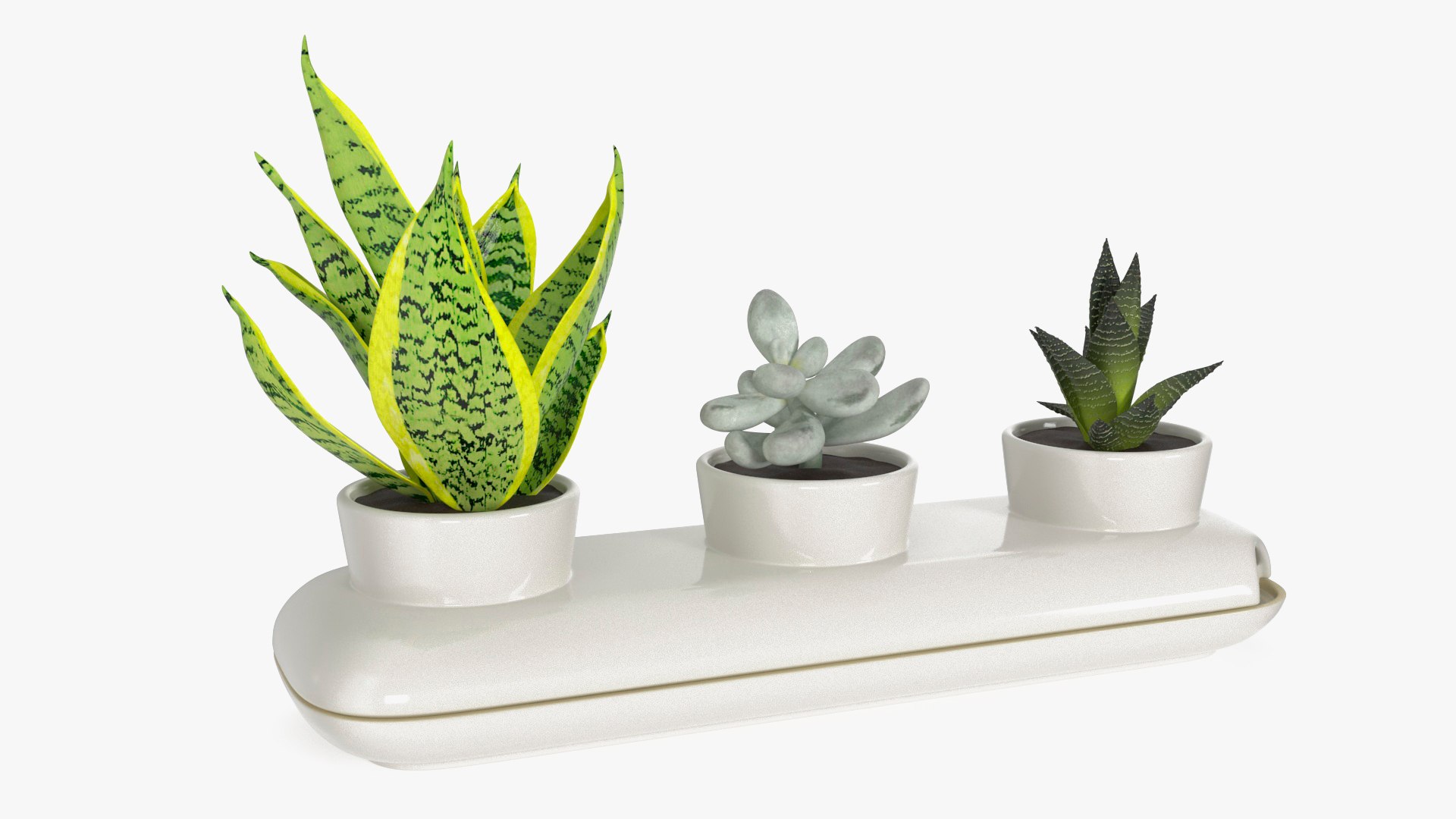 Stoneware Trio Pot Sagaform White 3D model preview