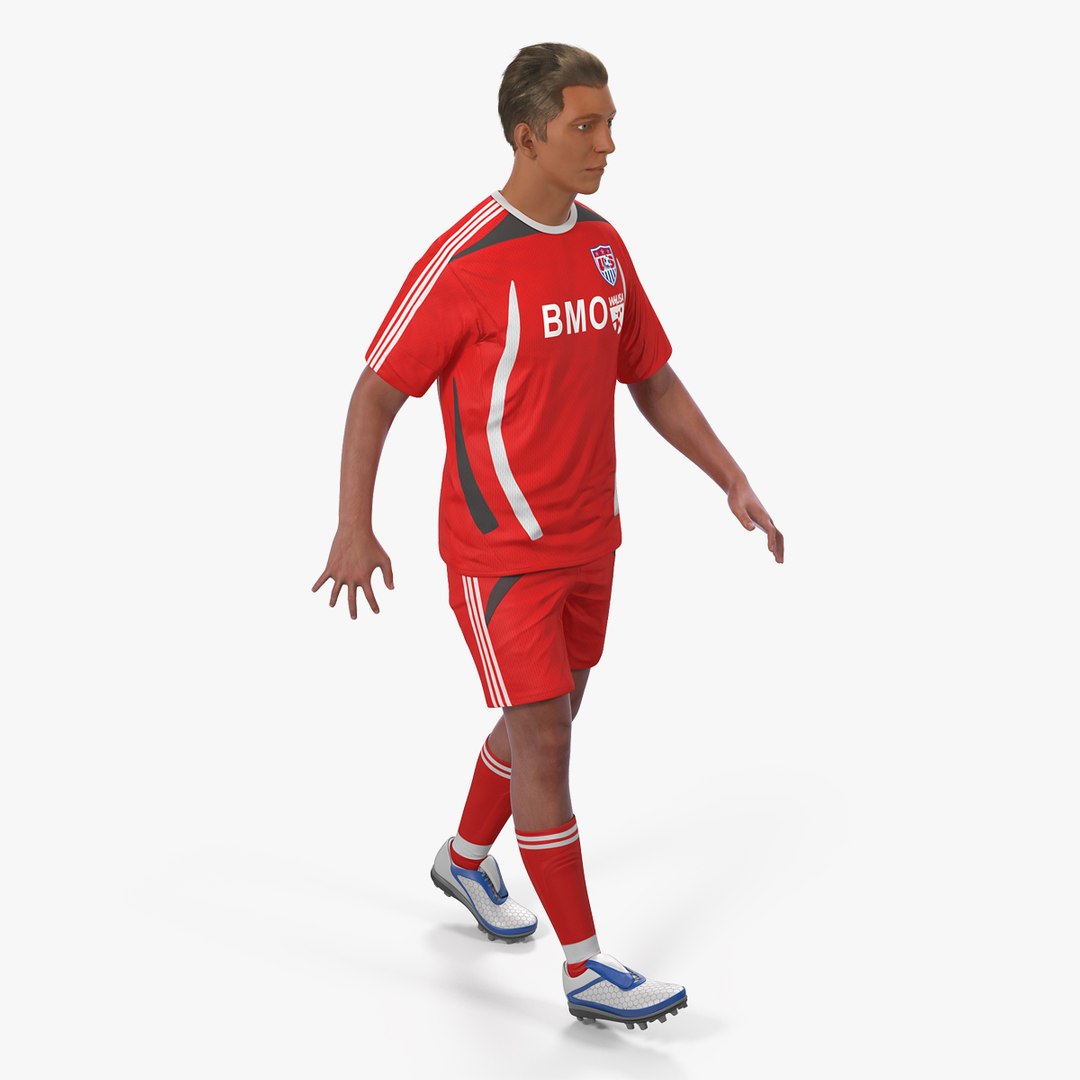 Soccer or Football Player Rigged 3D Model 3D model preview